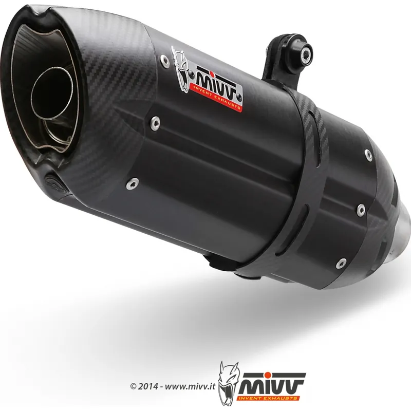 Auspuffanlage Mivv SLIP-ON Edelstahl schwarz Suono Sport für Ducati Monster Dark 821 ccm Bj. 2014 - 2015 Sale