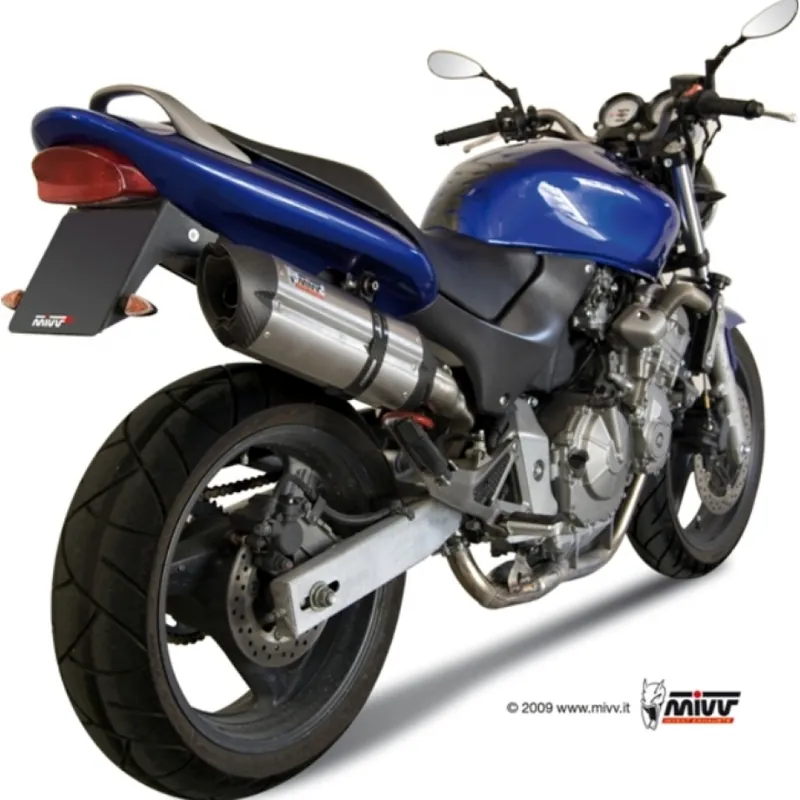 Auspuffanlage Mivv SLIP-ON Edelstahl mit Carbon Kappe Suono Sport für Honda CB F Hornet 600 ccm Bj. 1998 - 2002 Preisreduziert