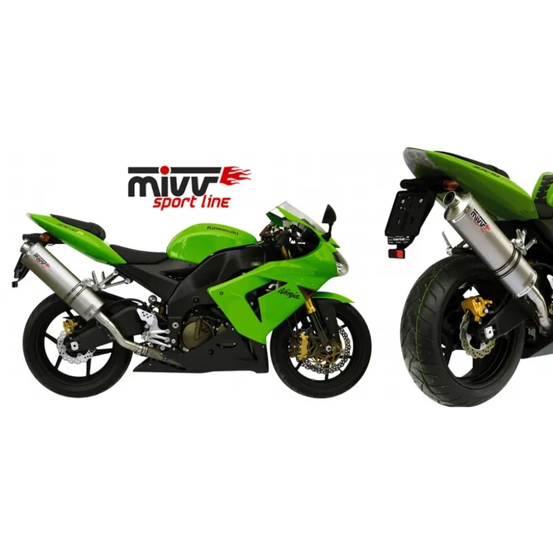 Sonderaktion Auspuffanlage Mivv SLIP-ON Titan Oval Sport für Kawasaki ZX-10R 1000 ccm Bj. 2004 - 2005
