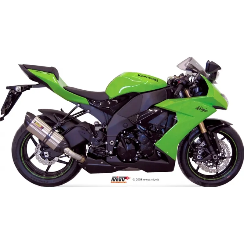 Bestseller Auspuffanlage Mivv SLIP-ON Edelstahl mit Carbon Kappe Suono Sport für Kawasaki ZX-10R 1000 ccm Bj. 2008 - 2010