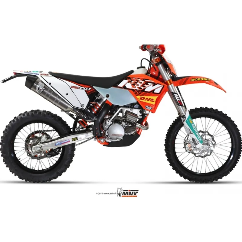 Auspuffanlage Mivv Komplettanlage 1x1 Edelstahl mit Carbon Kappe Oval Stronger für KTM EXC-F 250 ccm Bj. 2011 Solange Der Vorrat Reicht