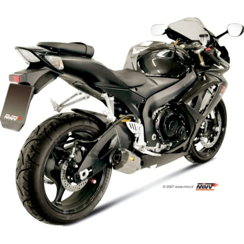 Auspuffanlage Mivv SLIP-ON Edelstahl mit Carbon Kappe Suono Sport für Suzuki GSX R 600 / 750 ccm Bj. 2006 - 2007 Preiswert