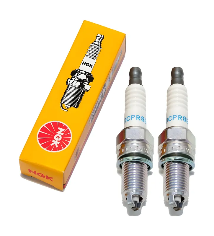 Markenware Zündkerzen Set NGK 2x DCPR8EKC Zündkerze entstört, 19,0mm Langgewinde Ø 12,0mm 2-Massen-Elektrode, 7168