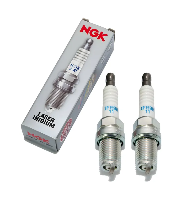 Zündkerzen Set NGK 2x IFR9H11 Iridium-Zündkerze entstört, 19,0mm Langgewinde Ø 14,0mm, 6588 Geprüft