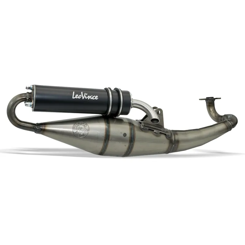 Direktkauf Auspuffanlage komplett LeoVince HAND MADE TT Black Edition mit Zulassung, Aluminium schwarz für Peugeot Ludix 50 2 One / One / Trend Bj. 2004 - 2012 / New Vivacity Bj. 2008 - 2012