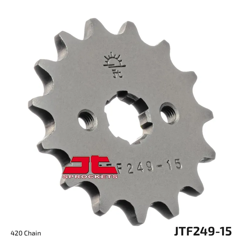 Zertifiziert Ritzel JT Sprockets 420 15Z grobverzahnt Innendurchmesser 14mm / 17mm für Honda ANF Innova Wave i Super Cub, Kawasaki AR A CRF F AE 50 - 125 ccm