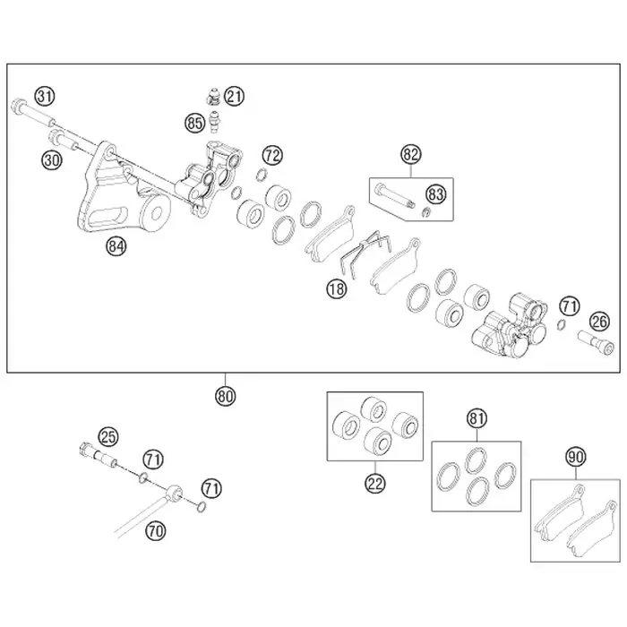 BREMSZANGE HINTEN KPL. 65SX 09 Online Kaufen