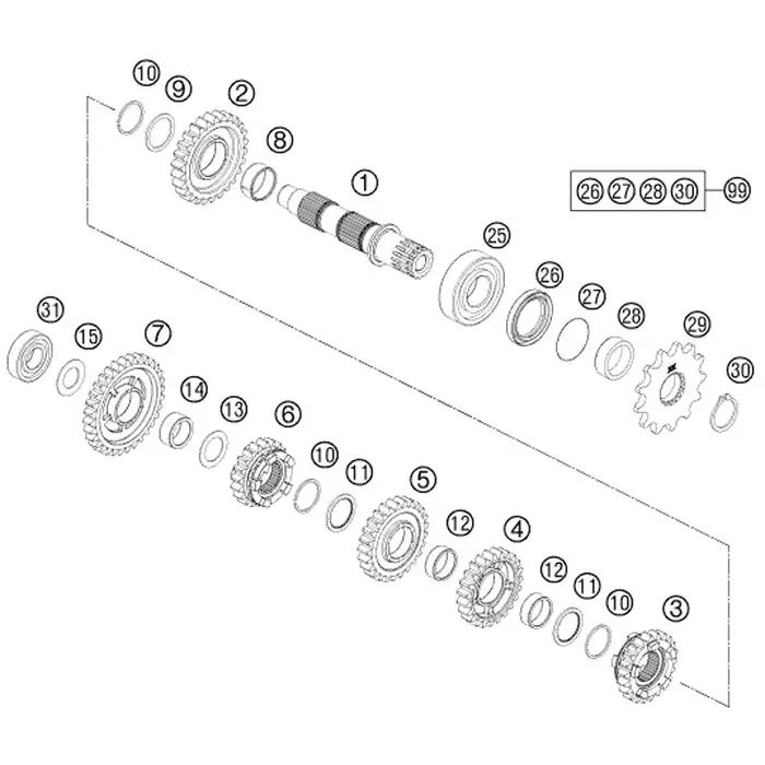 Zertifiziert Schieberad 6.Gang, Z=20