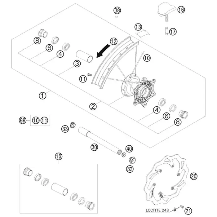 Schnäppchen Steckachse vorne Ø26´07