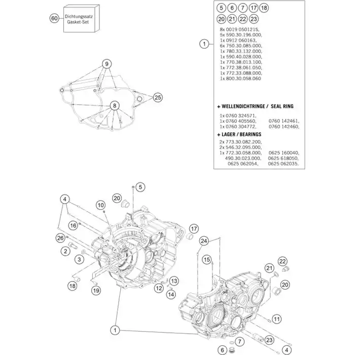 Jetzt Kaufen DICHTUNGSSATZ MOTOR 250 SX-F