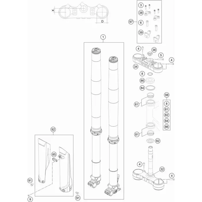 GABELBRÜCKE OBEN X=22MM Direkt Vom Hersteller