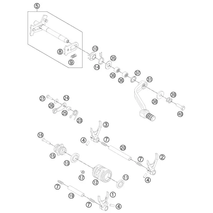 SCHALTGABEL 5-6. GANG 05 Geprüft