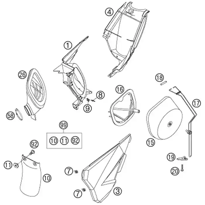 Günstig SPRITZSCHUTZ KIT 85/65 SX