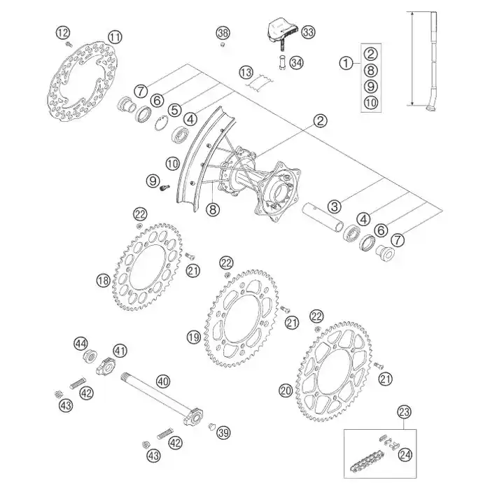 Sichere Zahlung STECKACHSE HINT.KPL.265MM 00