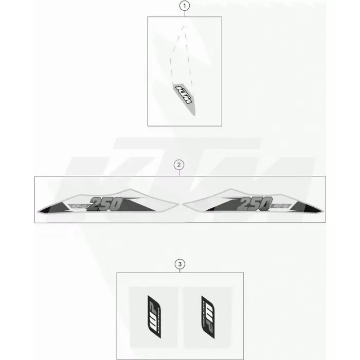 Sale AUFKLEBER-SET HECK 250 XCF-W15