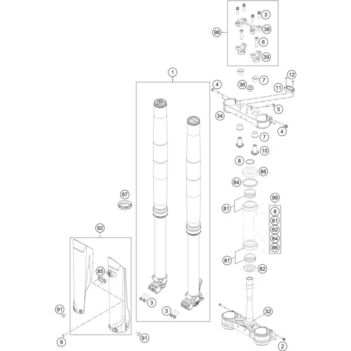 Gabelschutzkit SX 2019 Abverkauf