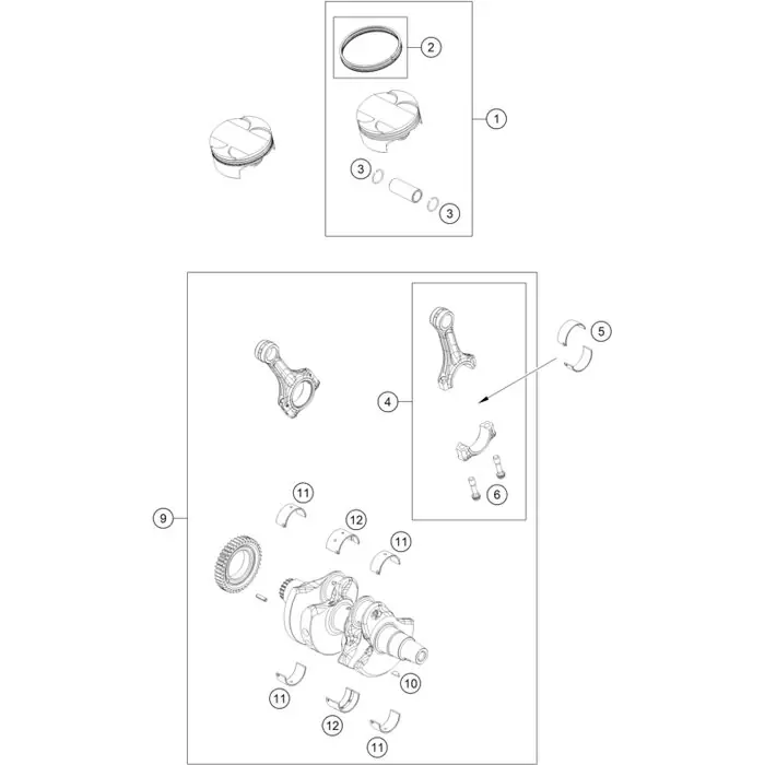 Neuheit Kolbenringsatz D=88mm