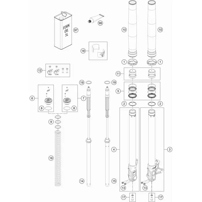 Sofort Bestellen Cartridge links KTM 690 SMC