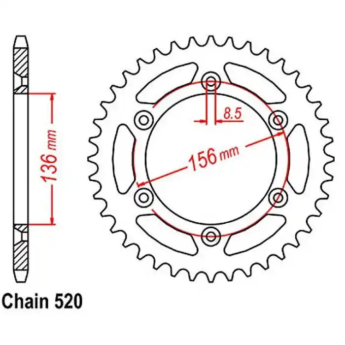 Kettenrad Alu 48Z 520 Senkkopf Beta RR 250 350 400 450 05-14 Preisreduziert