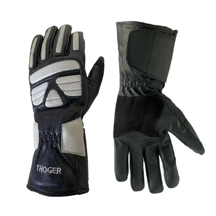 Thoger Handschuhe Bob Retro Vintage 80‘s Schwarz Grau M/9 Preisknaller