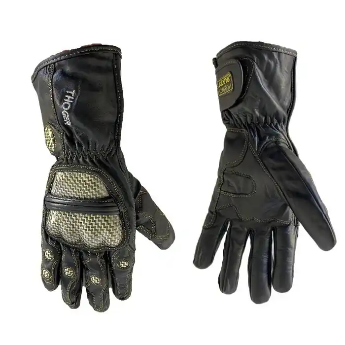 Neue Kollektion Thoger Handschuhe Leder Carbon Schwarz
