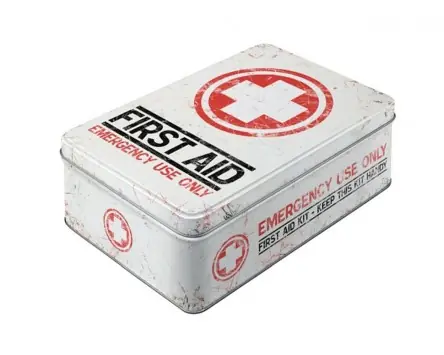 Vorratsdose, flach NOSTALGIC ART First Aid Kit 23x16x7cm 2.5l kompatibel für Wohnzimmer, Werkstatt, Garage, Roller, Deko, Klassik Zertifiziert