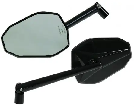 Saisonangebot Spiegel Set 2x HIGHSIDER Victory schwarz trapezförmig 117x83mm mit ABE kompatibel für Motorrad, Roller, Quad, Moped, Mofa, Vespa