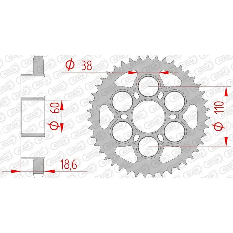 Esjot Kettenrad 50801-41 STAHL 525 41 Zähne Echt