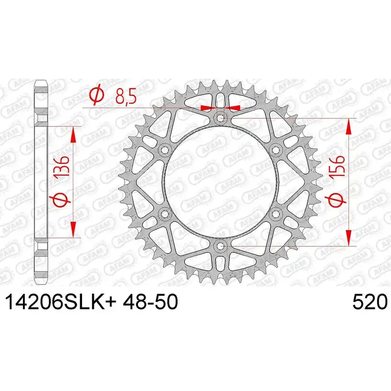 Jetzt Kaufen AFAM Kettenrad STAHL 520 m. Schlammnuten 49 Zähne