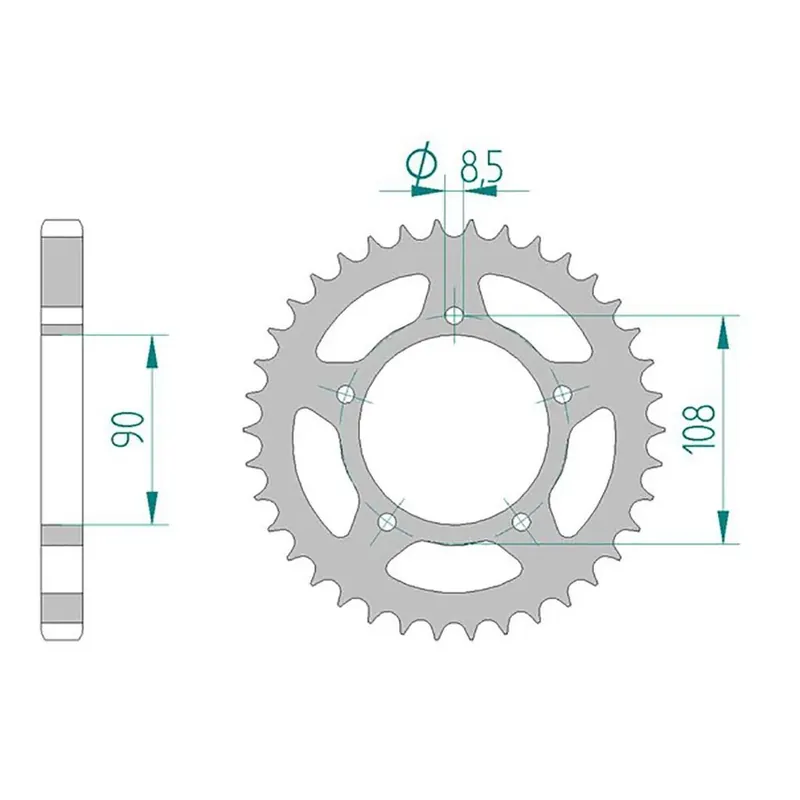 Esjot Kettenrad 50600-36 STAHL 530 36 Zähne Preisreduziert