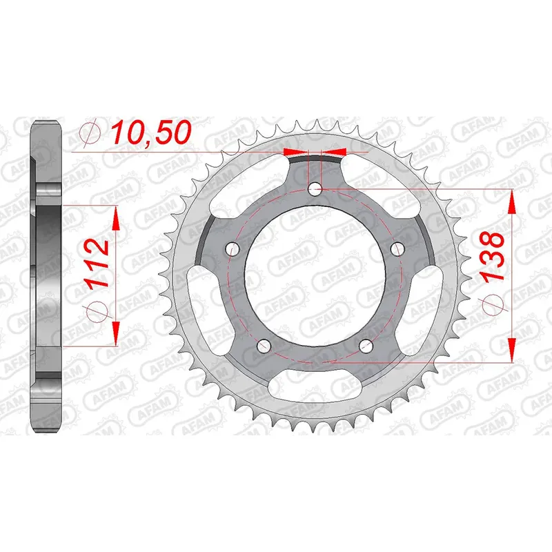 AFAM Kettenrad STAHL 532 48 Zähne Neu