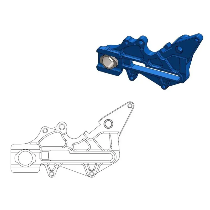 Kracherpreis Moto-Master Bremssattel-Adapter Factory hinten 220 mm Ø blau