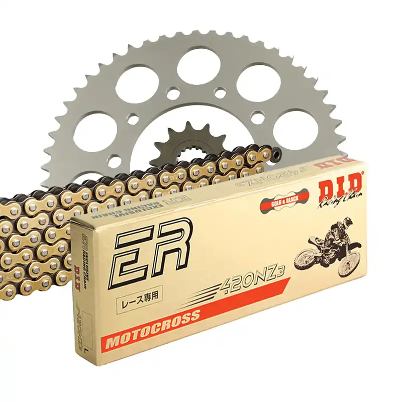 Echt DID Kettensatz für Kawasaki KX 80 (17/14 Zoll) 98-99 420 NZ3 Kettenkit