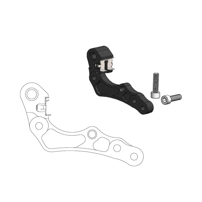Moto-Master Bremssattel-Adapter f. OEM 260 mm Ø schwarz inkl. Clip Sonderaktion