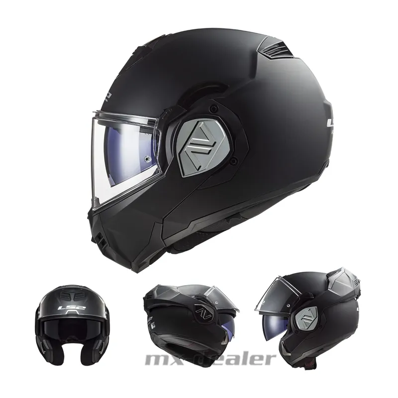 LS2 FF906 Advant Solid Matt Schwarz Klapphelm Motorrad Helm Tourenhelm XXL (63-64cm) Sonderangebot