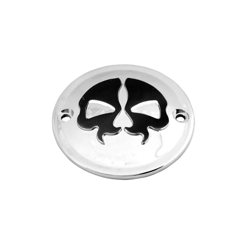 Geprüft Drag Specialties Split Skull Zündungsdeckel Chrom f. Harley 8041