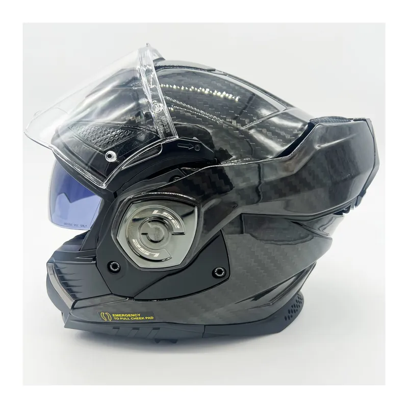 Billig LS2 FF901 Advant X Carbon Solid Schwarz Klapphelm Motorrad Helm + dunkles Visier XL (61-62cm)