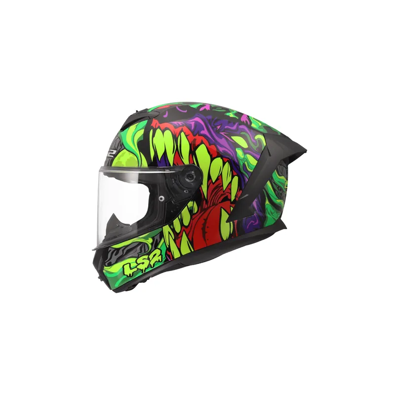 LS2 Motorradhelm Rapid III Lycant Grün Purple FF820 Glanz klares Visier Motorrad Helm Integralhelm S (55-56cm) Neue Ware