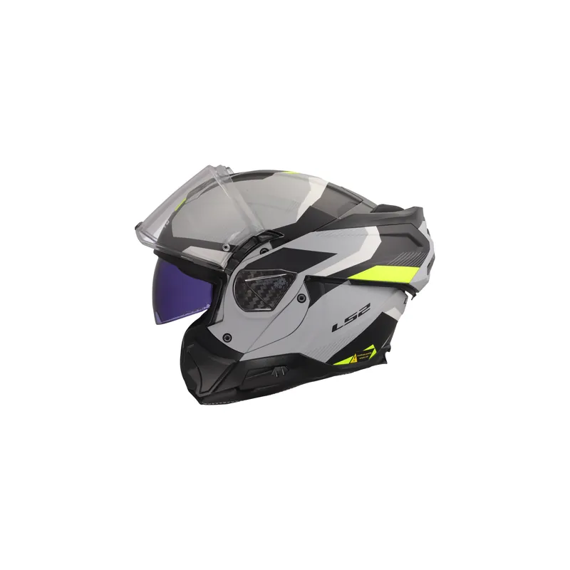 Mega-Angebot LS2 Klapphelm Advant II Triple Grau Gelb Matt FF910 Motorrad Helm Integralhelm L (59-60cm)
